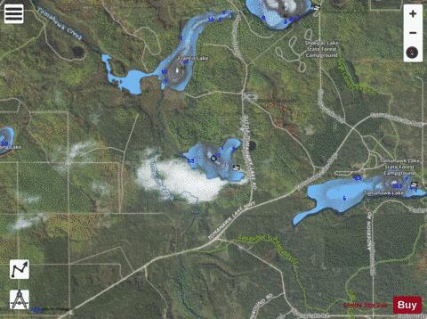 Little Tomahawk Lake depth contour Map - i-Boating App - Satellite