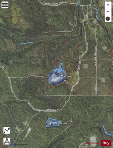 Bear Den Lake depth contour Map - i-Boating App - Satellite