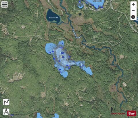 Drum Lake depth contour Map - i-Boating App - Satellite