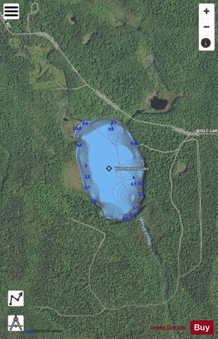 Worchester Lake depth contour Map - i-Boating App - Satellite