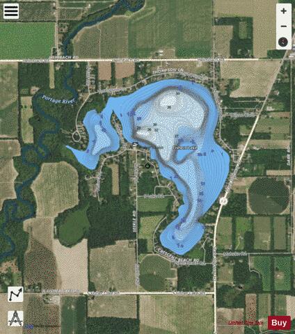Fishers Lake depth contour Map - i-Boating App - Satellite
