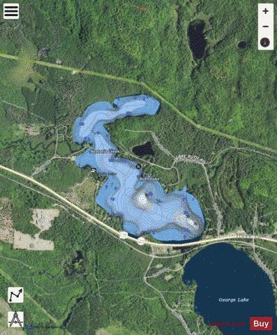 Ruth Lake depth contour Map - i-Boating App - Satellite
