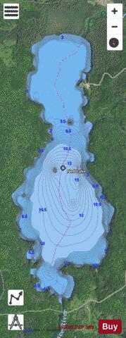 Ned Lake depth contour Map - i-Boating App - Satellite