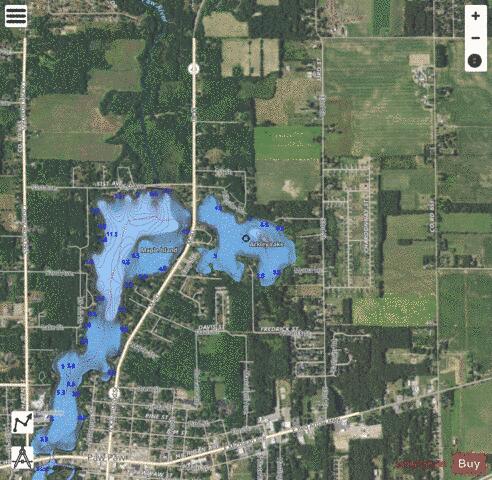 Ackley Lake depth contour Map - i-Boating App - Satellite