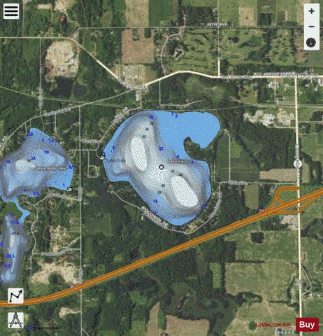Cora, Lake depth contour Map - i-Boating App - Satellite