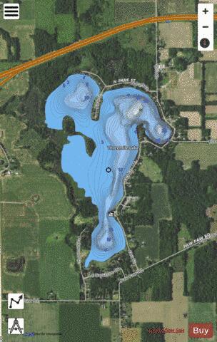 Threemile Lake depth contour Map - i-Boating App - Satellite