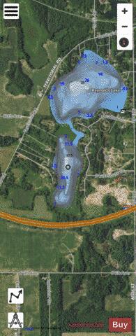 Reynolds Lake (South) depth contour Map - i-Boating App - Satellite