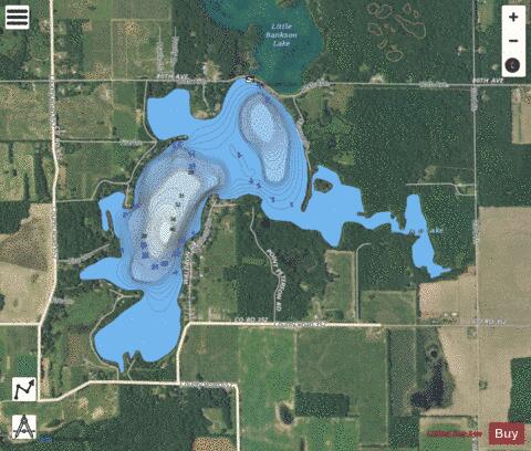 Bankson Lake depth contour Map - i-Boating App - Satellite