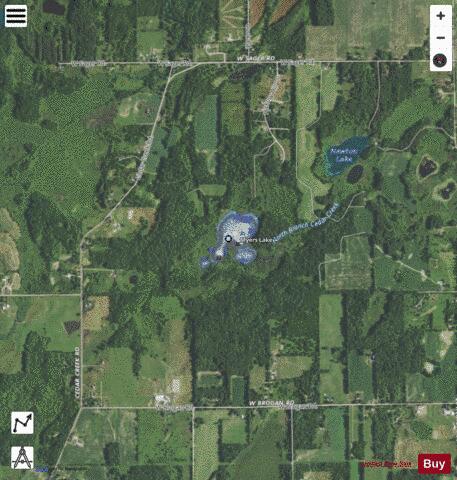 Myers Lake depth contour Map - i-Boating App - Satellite