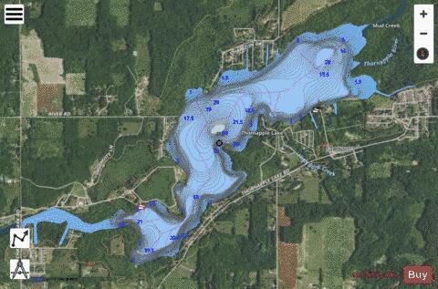 Thornapple Lake depth contour Map - i-Boating App - Satellite