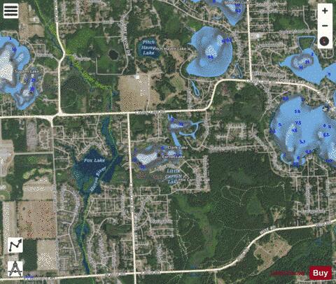 Carroll Lake depth contour Map - i-Boating App - Satellite