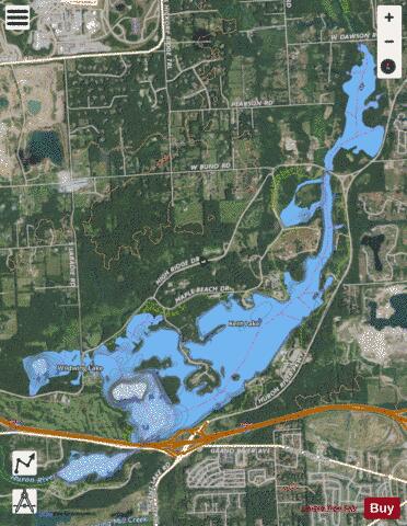 Kent Lake depth contour Map - i-Boating App - Satellite