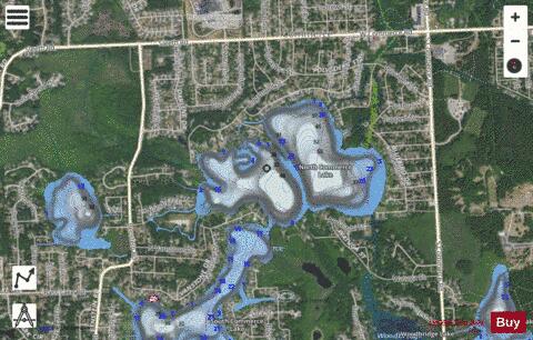 North Commerce Lake depth contour Map - i-Boating App - Satellite
