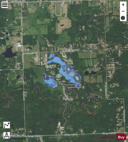 Phipps Lake depth contour Map - i-Boating App - Satellite