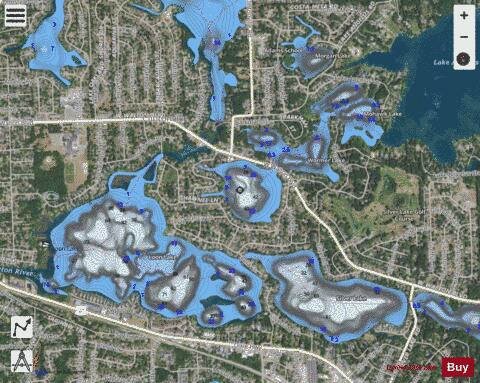 Schoolhouse Lake depth contour Map - i-Boating App - Satellite