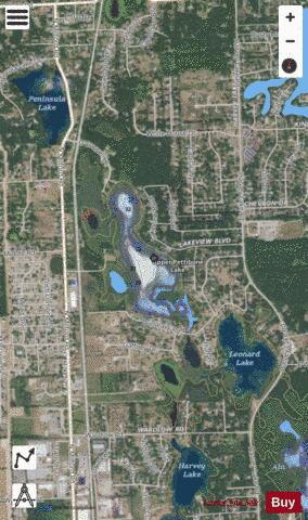 Upper Pettibone Lake depth contour Map - i-Boating App - Satellite