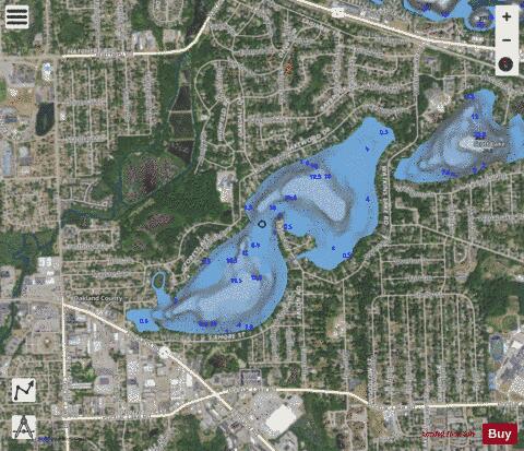 Watkins Lake depth contour Map - i-Boating App - Satellite