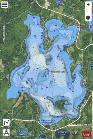 Farm Island depth contour Map - i-Boating App - Satellite