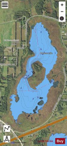 Rondeau depth contour Map - i-Boating App - Satellite