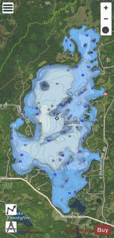 Island depth contour Map - i-Boating App - Satellite