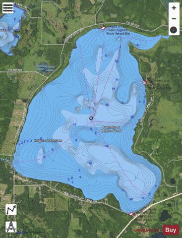 Height of Land depth contour Map - i-Boating App - Satellite