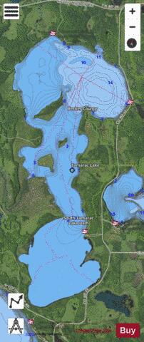 Tamarack depth contour Map - i-Boating App - Satellite