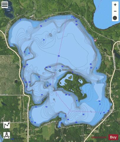 Cotton depth contour Map - i-Boating App - Satellite