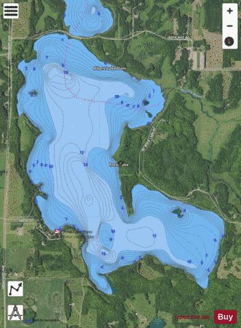 Rock depth contour Map - i-Boating App - Satellite