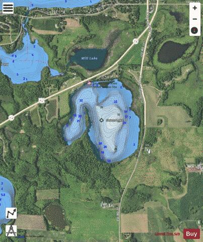 Sauer depth contour Map - i-Boating App - Satellite