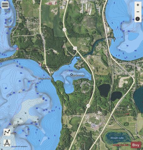 Muskrat depth contour Map - i-Boating App - Satellite