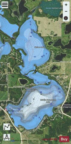 Middle Cormorant depth contour Map - i-Boating App - Satellite