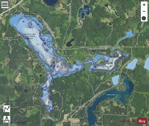 Turtle River depth contour Map - i-Boating App - Satellite