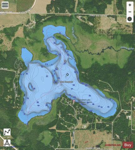 Campbell depth contour Map - i-Boating App - Satellite