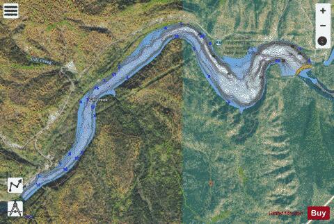 Fond du Lac Reservoir depth contour Map - i-Boating App - Satellite