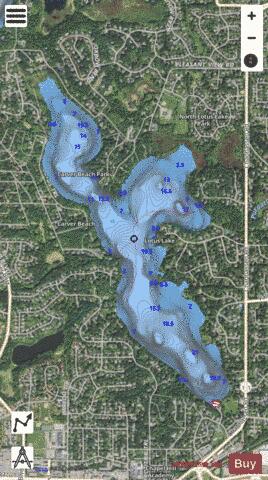 Lotus depth contour Map - i-Boating App - Satellite