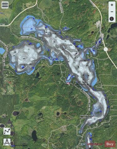 Thunder depth contour Map - i-Boating App - Satellite
