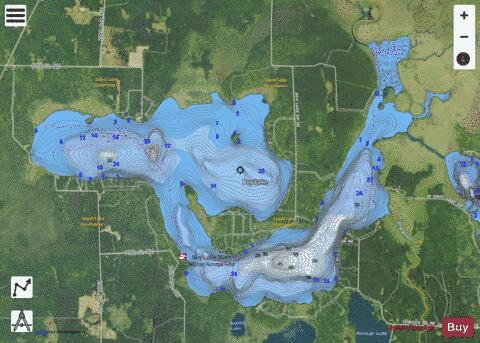 Boy depth contour Map - i-Boating App - Satellite