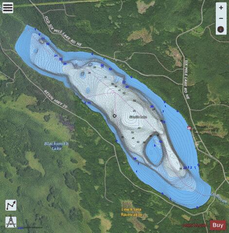 Six Mile depth contour Map - i-Boating App - Satellite