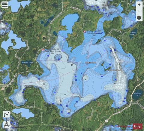 Woman (main lake) depth contour Map - i-Boating App - Satellite