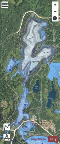 Upper Gull depth contour Map - i-Boating App - Satellite