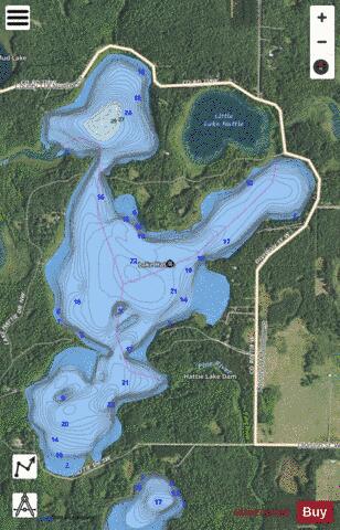 Hattie depth contour Map - i-Boating App - Satellite