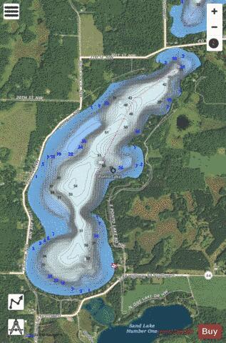 Ponto depth contour Map - i-Boating App - Satellite