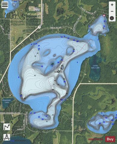 Ada depth contour Map - i-Boating App - Satellite