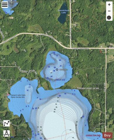 Boss depth contour Map - i-Boating App - Satellite
