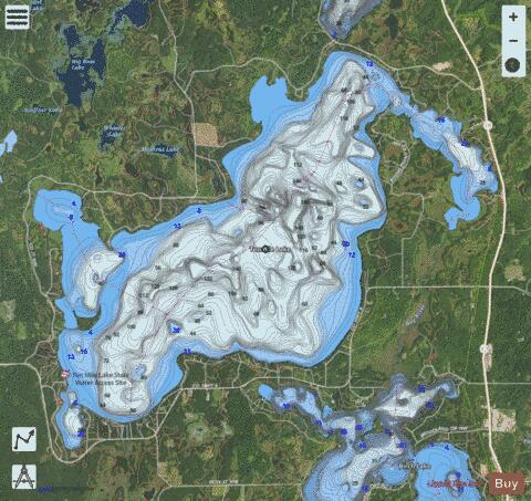 Ten Mile depth contour Map - i-Boating App - Satellite