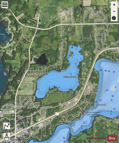 Wallmark depth contour Map - i-Boating App - Satellite