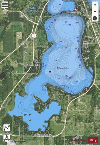 Green (Main Basin) depth contour Map - i-Boating App - Satellite