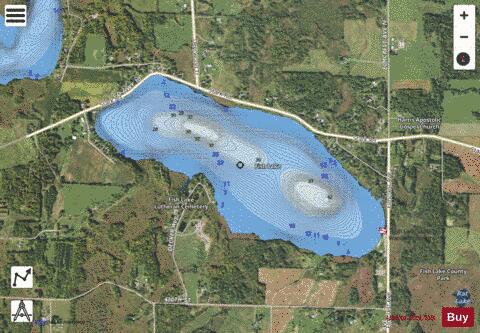 Fish depth contour Map - i-Boating App - Satellite