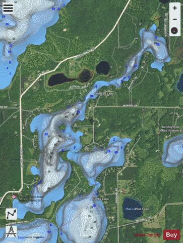 Crooked (Main Bay) depth contour Map - i-Boating App - Satellite