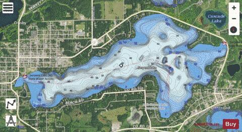 Serpent depth contour Map - i-Boating App - Satellite